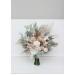 Boho Bridal Bouquet with Pampas Grass | Blush Pink, Beige & Cream Faux Wedding Flowers
