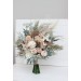 Boho Bridal Bouquet with Pampas Grass | Blush Pink, Beige & Cream Faux Wedding Flowers