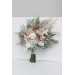 Boho Bridal Bouquet with Pampas Grass | Blush Pink, Beige & Cream Faux Wedding Flowers