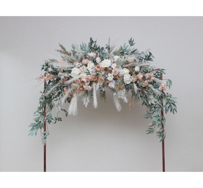  Flower arch arrangement in blush pink beige cream colors.  Arbor flowers. Floral archway. Faux flowers for wedding arch. Boho arch. 5132