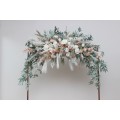  Flower arch arrangement in blush pink beige cream colors.  Arbor flowers. Floral archway. Faux flowers for wedding arch. Boho arch. 5132