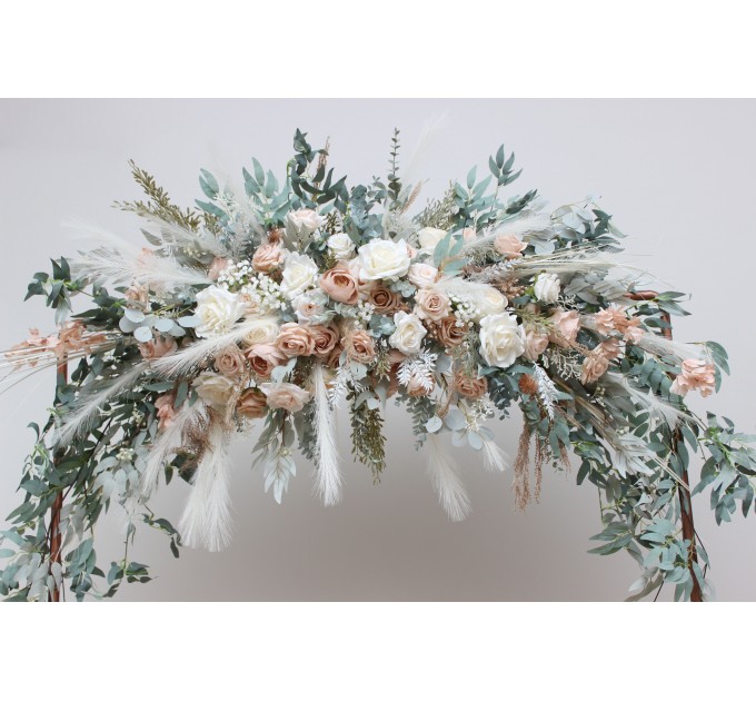  Flower arch arrangement in blush pink beige cream colors.  Arbor flowers. Floral archway. Faux flowers for wedding arch. Boho arch. 5132