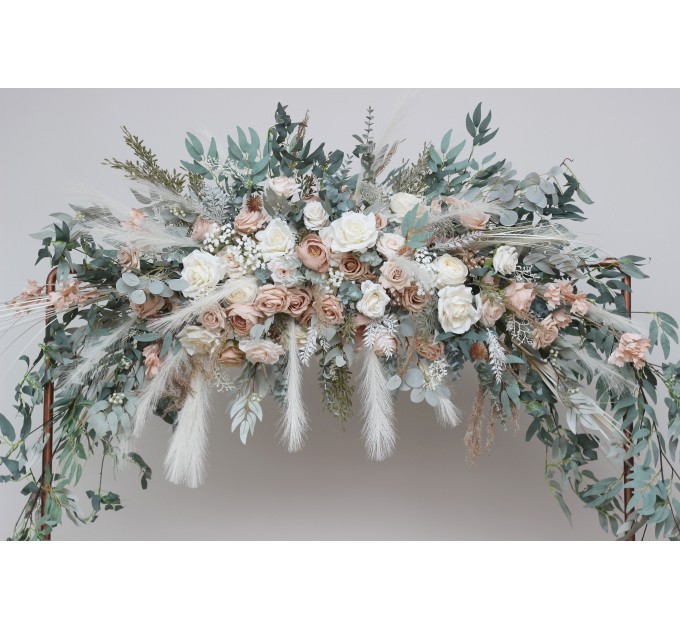  Flower arch arrangement in blush pink beige cream colors.  Arbor flowers. Floral archway. Faux flowers for wedding arch. Boho arch. 5132