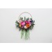 Jewel-tone wedding. Emerald green orange pink magenta flowers. Alternative bridesmaid bouquet. 5127