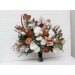 Wedding bouquets in white rust terracotta colors. Bridal bouquet. Faux bouquet. Bridesmaid bouquet. 5129