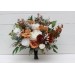 Wedding bouquets in white rust terracotta colors. Bridal bouquet. Faux bouquet. Bridesmaid bouquet. 5129