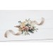  Wedding boutonnieres and wrist corsage  in blush pink beige cream color scheme. Flower accessories. 5132