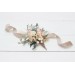  Wedding boutonnieres and wrist corsage  in blush pink beige cream color scheme. Flower accessories. 5132