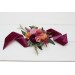  Wedding boutonnieres and wrist corsage  in jewel-tone color scheme. Flower accessories. 5127
