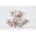  Wedding boutonnieres and wrist corsage  in white blush pink color scheme. Flower accessories. 5128