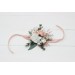  Wedding boutonnieres and wrist corsage  in white blush pink color scheme. Flower accessories. 5128