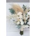 Boho Pampas Grass Bridal Bouquet | Ivory & Cream Faux Wedding Flowers