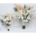 Boho Pampas Grass Bridal Bouquet | Ivory & Cream Faux Wedding Flowers