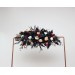  Flower arch arrangement in dark teal burgundy black cream colors.  Arbor flowers. Floral archway. Faux flowers for wedding arch. 5136