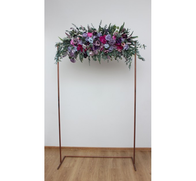  Flower arch arrangement in jewel-tone colors.  Arbor flowers. Floral archway. Faux flowers for wedding arch. 5137