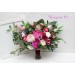 Jewel-Tone Bridal Bouquet in Emerald Green, Orange, Pink & Magenta | Faux Boho Wedding Flowers