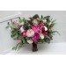 Jewel-Tone Bridal Bouquet in Emerald Green, Orange, Pink & Magenta | Faux Boho Wedding Flowers