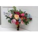 Jewel-Tone Bridal Bouquet in Emerald Green, Orange, Pink & Magenta | Faux Boho Wedding Flowers