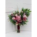 Jewel-Tone Bridal Bouquet in Emerald Green, Orange, Pink & Magenta | Faux Boho Wedding Flowers