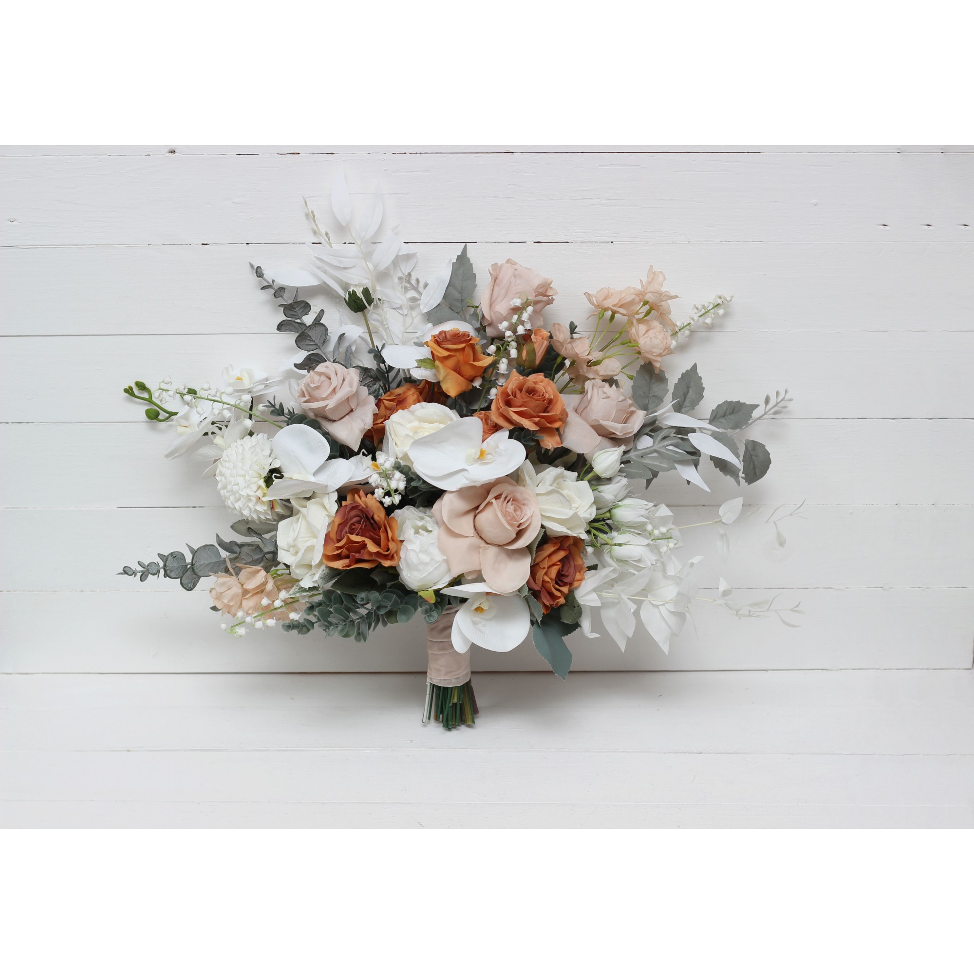 Orchid Boho Bridal Bouquet with Beige, White \u0026 Rust Flowers | Faux Fall  Wedding Bouquets, image size:2000x2000