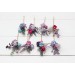  Set of  8 bobby pins in lavender magenta color scheme. Hair accessories. Flower accessories for wedding.  5137