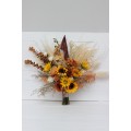 Sunflower & Pampas Grass Boho Bridal Bouquet | Orange, Rust & Beige Faux Wedding Flowers