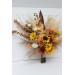 Sunflower & Pampas Grass Boho Bridal Bouquet | Orange, Rust & Beige Faux Wedding Flowers