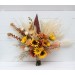 Sunflower & Pampas Grass Boho Bridal Bouquet | Orange, Rust & Beige Faux Wedding Flowers