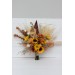 Sunflower & Pampas Grass Boho Bridal Bouquet | Orange, Rust & Beige Faux Wedding Flowers