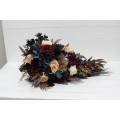 Dark Teal, Burgundy, Black, and Cream Wedding Bouquets – Dramatic Gothic Bridal Designs