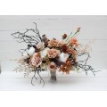 Wedding Bouquets in White & Terracotta | Bridal & Bridesmaid Faux Bouquets
