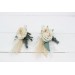  Wedding boutonnieres and wrist corsage  in ivory cream color scheme. Flower accessories. 5135