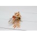 Wedding Boutonnieres & Wrist Corsage in Orange, Rust & Beige | Faux Flower Accessories