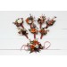 Wedding Boutonnieres & Wrist Corsage in Terracotta, Cinnamon, Rust & Ivory | Faux Flower Accessories