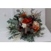 Boho Protea Bridal Bouquet | Rust, Vine, Beige & White Faux Wedding Flowers