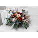 Boho Protea Bridal Bouquet | Rust, Vine, Beige & White Faux Wedding Flowers