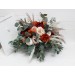 Boho Protea Bridal Bouquet | Rust, Vine, Beige & White Faux Wedding Flowers