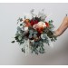 Boho Protea Bridal Bouquet | Rust, Vine, Beige & White Faux Wedding Flowers