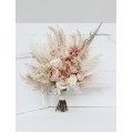 Pampas grass bouquet. Beige ivory blush pink flowers. Bridal bouquet. Faux bouquet .Fall wedding. Silk flowers. Boho wedding. Boho bouquet. Bridesmaid bouquet. 5143