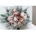 Sage Green & Gray Bridal Bouquet | Blush Pink, Beige & White Faux Boho Wedding Flowers