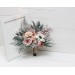 Sage Green & Gray Bridal Bouquet | Blush Pink, Beige & White Faux Boho Wedding Flowers