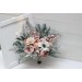 Sage Green & Gray Bridal Bouquet | Blush Pink, Beige & White Faux Boho Wedding Flowers