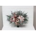 Sage Green & Gray Bridal Bouquet | Blush Pink, Beige & White Faux Boho Wedding Flowers