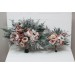Sage Green & Gray Bridal Bouquet | Blush Pink, Beige & White Faux Boho Wedding Flowers