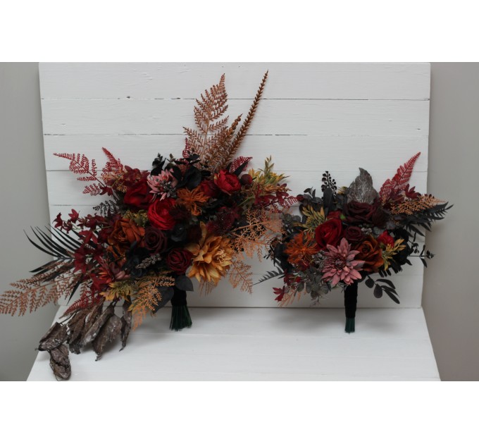 Black, Red, Rust, and Brown Wedding Bouquets – Moody & Halloween Bridal Designs