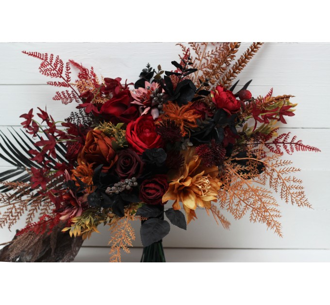 Black, Red, Rust, and Brown Wedding Bouquets – Moody & Halloween Bridal Designs