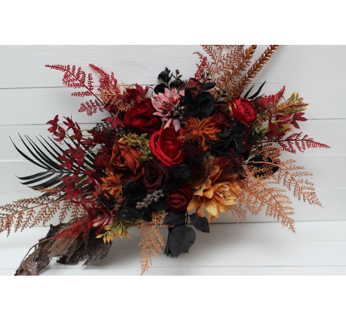 Black, Red, Rust, and Brown Wedding Bouquets – Moody & Halloween Bridal Designs