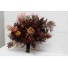 Wedding bouquets in burgundy rust mustard brown colors. Bridal bouquet. Cascading bouquet. Faux bouquet. Bridesmaid bouquet. 5155