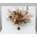 Wedding bouquets in cinnamon rust orange colors. Bridal bouquet. Pampas grass bouquet. Faux bouquet. Bridesmaid bouquet. 5146