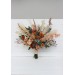 Wedding bouquets in cinnamon rust orange colors. Bridal bouquet. Pampas grass bouquet. Faux bouquet. Bridesmaid bouquet. 5146
